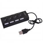 4-pordiline USB-jaotur LED-tule sisse-/v&auml;ljal&uuml;litiga USB 2.0 jaoturi kiire adapter s&uuml;learvuti jaoks