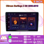 Icreative 2 Din Carplay Android-autoraadio Citroen Berlingo 2 B9 jaoks 2008-2019 WIFI GPS-navigatsioonis&uuml;steem auto multimeediumipleieri peakomplekt 2+32GB