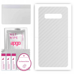 apgo Protective Skin Sticker for the back compatible with Samsung Galaxy S10 Plus, Wrap Film, Foil, Vinyl - Pattern Transparent Carbon