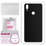 apgo Protective Skin Sticker for the back compatible with vivo Y89, Wrap Film, Foil, Vinyl - Pattern Carbon Black