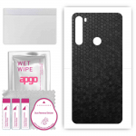 apgo Protective Skin Sticker for the back compatible with Xiaomi Redmi Note 8T, Wrap Film, Foil, Vinyl - Pattern Black Honeycomb