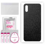apgo Protective Skin Sticker for the back compatible with Xiaomi Redmi 9A Sport, Wrap Film, Foil, Vinyl - Pattern Black Honeycomb