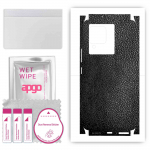 apgo Protective Skin Sticker for the back+sides compatible with Vivo iQOO Neo6, Full Wrap Film, Foil, Vinyl - Pattern Black Leather