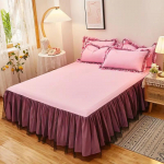 Neli aastaaega universaalne &uuml;hev&auml;rviline voodikate musta pitsiga suure seeliku&auml;&auml;rega voodikate tolmukindel libisemiskindel voodipesu mugavad voodilinad 120x200cm bed skirt