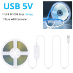 Tuya Smart Life WiFi USB 5V COB LED-riba 320LEDs/M kaugjuhtimispult H&auml;mardatav LED-&ouml;&ouml;tuled t&ouml;&ouml;tavad koos Alexa Google Home'iga 1m