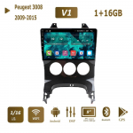 Android 2 Din auto multimeediumipleier Peugeot 3008 jaoks 2009&ndash;2015 peaseade Stereo Carplay GPS-navigatsioon BT WIFI 1+16GB,A