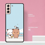 Peach ja Goma Kassi Telefonikate Samsung Galaxy S10 Plus S8 S9 Note 10 Note 20 S21 Ultra S20 FE jaoks, tagakaas Galaxy S8