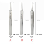 3Pc German Ultra-fine No. 5 Cell Pimples Blackhead Clip Tweezers Beauty Salon Special Scraping & Closing Artifact Acne Needle Tool B h&otilde;be