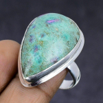Ruby Fuchsite Gemstone 925 Sterling Silver gift Jewelry Ring Size 9 y2e77