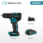 YOFIDRA 13 mm harjadeta elektriline l&ouml;&ouml;ktrell, 2 k&auml;iku, 35+3 p&ouml;&ouml;rdemomendiga juhtmeta t&otilde;hus elektriline kruvikeeraja Makita 18 V aku jaoks 1xBattery -EU plug