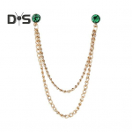 Meeste &uuml;likond Pin Rhinestone Decor Topeltketid Libisemisvastane Kleit Poleeritud Mantel Krae Pin Mantel Pross T&auml;iskasvanutele Riided M&uuml;tsid Kotid Ehted tumesinine v&auml;rv