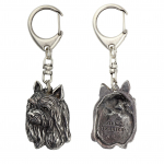 Silky Terrier - Silver-plated key ring with dog, handbag decoration, backpack pendant by Art-Dog brand