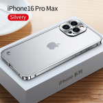 Metallraamiga telefoni&uuml;mbris iPhone 11 12 13 14 15 16 Pro Max Alumiiniumisulamist T&auml;ielik objektiivi kaitsekate iPhone 13 mini jaoks. Metallist tagakorpus iPhone 16 Pro Max
