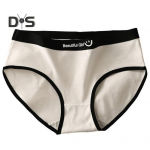 Naiste alusp&uuml;ksid &otilde;mblusteta v&ouml;&ouml;koha keskosa kontrastsusega v&auml;rvi kirjamustriga elastsed pehmed hingavad jaapani stiilis antiseptilised niiskust imavad naiste p&uuml;ksid XL valge