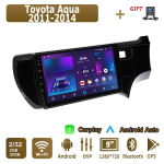 Android Carplay Autoraadio Toyota Aqua 2011-2014 jaoks Multimeediapleier Peaseade Stereo GPS-navigatsioon BT WIFI 2+32GB 1+16GB brown