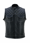 GearX Carlo nahkvest mootorratta v&ouml;&ouml;mantel Teemantmustriga Cruiser Chopper Harley Sons of Anarchy Style M valge
