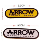 Alumiiniumist 3D kuumakindel ARROW mootorratta v&auml;ljalasketorude kleebis valge