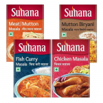 Suhana Kala Karrimassala, Lambaliha (Liha) Masala, Lambaliha Biryani Masala, Kana Masala - 4-ne komplekt