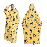 Talvine soe fliisist kapuutsiga hommikumantel naistele 140 cm &uuml;lisuur varrukatega tekk Fliisist soojad kapuutsid Pusad Naiste pusad One Size