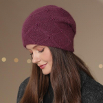 Uus naiste k&uuml;&uuml;liku karusnahast talvem&uuml;ts Moodne kaunistus nokam&uuml;ts Soe talvem&uuml;ts naistele vabaaja t&auml;navar&otilde;ivastele kootud m&uuml;ts 55cm-58cm tumelilla v&auml;rv