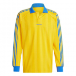 Adidas L&otilde;tv triibuline žakaarist vabaaja pikkade varrukatega polos&auml;rk Meeste pluusid &Uuml;mmargune kaelus Kollane IX9596 M