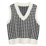 Naiste vabaaja V-kaelusega pullover s&auml;rk Collision Color varrukateta kampsun vest L beež