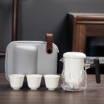 Kaasaskantav kiirtassi keraamiline reisikomplekt Kung Fu teekomplekt &otilde;ues reisimiseks 1 kann 3 tassi kohvi teekann tassis tee jaoks Kohvin&otilde;ud teen&otilde;ud