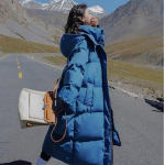 Naiste 3XL paksendatud puuvillane mantel talvemoe hooaja lahtine pikk p&otilde;lvedeni puuvillane mantel jakk kapuutsiga leivamantel tuulejope L