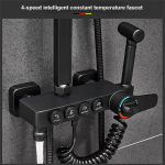 360&deg; p&ouml;&ouml;ratav termostaadiga du&scaron;ipihusti segisti komplekt 3/4 kiirusega reguleeritav fikseeritud / intelligentne temperatuuri reguleerimine must 3-speed fixed temper