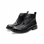 Live Goodyear K&auml;sitsi valmistatud Kingad Martin Saapad Meeste Brock Nikerdustega Retro Pestud L&uuml;hikesed Saapad Nahast Tald Kingad 37 must