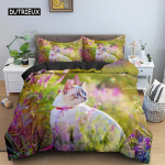3D Loomamustriga Tekikott Komplekt Armas Kassimustriga Voodipesu Komplekt Pol&uuml;ester Tekikate King Twin &Uuml;he Inimese Suurus Kodutekstiil Kassipoeg EU single(135x200cm)
