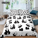 Panda King T&auml;ielik Voodipesukomplekt Lastele Romantiline Voodipesukomplekt Multika Loom Tekikott Jalgratas &Otilde;hupall Kiilvaks Pol&uuml;ester Tekikott EU single(135x200cm)