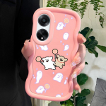 V&auml;rvitud muster Big Wave Edge pehme silikoon materjal Macaron telefoni &uuml;mbris p&otilde;rutuskindel kaitsev kummist &uuml;mbris OPPO Reno Realme jaoks OPPO A5 must