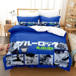 Uus Sinine Lukk Voodipesu Komplekt &Uuml;he Twin T&auml;is Queen King Suurusega Voodipesu Komplekt T&auml;iskasvanu Laste Magamistuba Tekikoti Komplektid 3D Anime Voodilina Komplekt AU Single 140x210cm