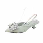 Naiste kingad m&uuml;&uuml;gil Uued naiste pumbad Suvised stiletto naiste sandaalid Elegantsed terava ninaga madala suuga mustad kontsakingad 39 roheline