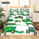 Tekikate Cartoon Ekskavaator Traktor King Tekikate Cartoon Ehitus Veoauto voodipesu komplektid S&otilde;iduk Lastetoa Sisustus US Twin(172x218cm)