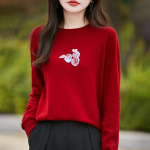 Naiste ka&scaron;miirist kampsun Qinghe ka&scaron;miir 30% ka&scaron;miir 70% vill S&uuml;gis-talvine ka&scaron;miir-pulover pehme ja soe M punane