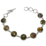 Labradorite handmade 925 Sterling Silver Bracelet 7-8 C2Z08