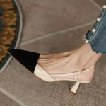 2024 Naiste Kingad Slingbacks Naiste K&otilde;rged Kontsad Br&auml;nd Kleit Pumbad Naised Terava Ninaga Segav&auml;rvilised &Otilde;hukesed Kontsad Pandlaga Rihm Sandaalid 36 khaki