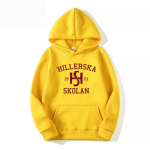 Noorte kuninglike Hillerska Skolani kapuuts Hillerska Skolan Unisex kapuutsiga dressipluus Graafilised pusad pikkade varrukatega pullover telesaadete topid L beež