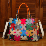 Ainulaadne nahast kott naistele juhuslik v&auml;rv korv crossbody kott v&auml;rviline mood