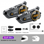 Motorcycle Wireless Helmet Intercom Headset Stereo Bluetooth 5.3 Hands Free Call IPX67 Waterproof 1100mA 1000H Long Standby