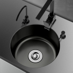 Undermount Stainless Steel Kitchen Sink Drop in Bar Sinks, Fast Drainage Design 28x28cm Rustproof