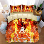Anime Dragon-Ball Voodipesukomplekt, Goku tekikott, Tekk, Voodikate, Super Saiyani Voodipesukomplekt T&auml;iskasvanutele, Lastele 155x220cm 3pcs