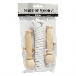 Corde &agrave; sauter en bois pour adulte - Fitness - Blanc - R&eacute;f 474330