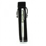 Pierres et Min&eacute;raux. Stylo min&eacute;raux Quartz rutile vert du Br&eacute;sil. Couleur gris.