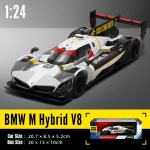 1/24 BMW M Hybrid V8 LMDh Motorsport Ralli V&otilde;idus&otilde;it CCA Valatud Metallist M&auml;nguauto Miniatuurne S&otilde;iduki Mudel Kogu Kingitus Lastele Poiss hall v&auml;rv