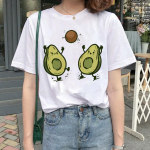 Avokaado Kawaii Harajuku l&uuml;hikeste varrukatega T-s&auml;rk naiste suvine Ullzang Funny Cute 90S T-s&auml;rk Grunge Top Tees Naiste S