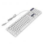 M&auml;nguklaviatuur USB &uuml;mmargune 104 klahvi hingav taustvalgustusega ergonoomiline veekindel juhtmega klaviatuur