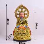 1 tk 12-tolline vaigust kullatud Sanqingi jumalus majapidamise ohverdamise kuju kaunistused kodukujundus figuur feng shui 12 inches